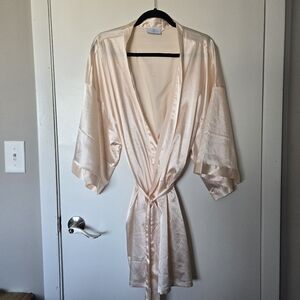 Turquaz Champagne Cream Satin Mini Robe